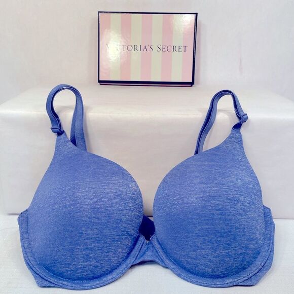 Victoria's Secret Blue Padded Perfect Coverage Bra with Seamless Design 32C - Picture 1 of 5